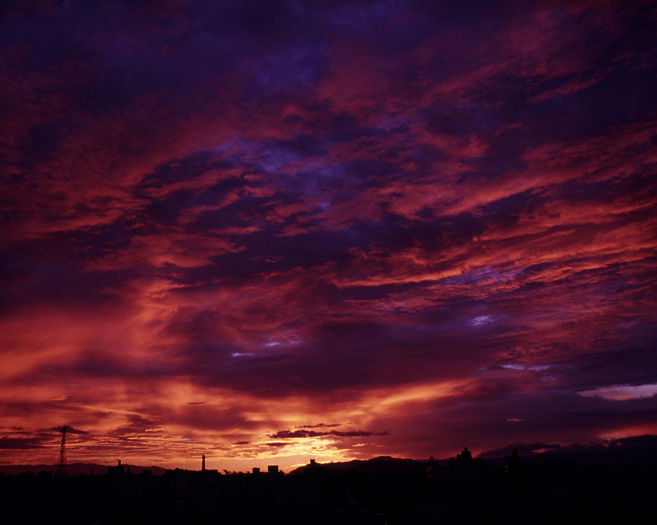 Evening scenery of Wakayama City - 1280x1024